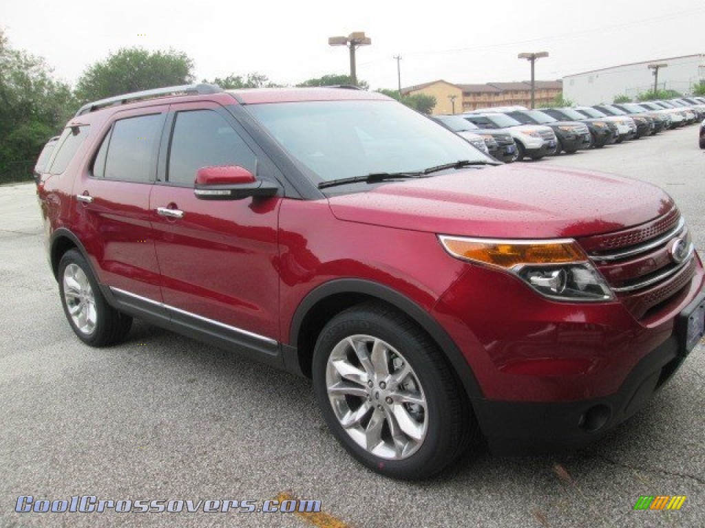 Ruby Red / Medium Light Stone Ford Explorer Limited