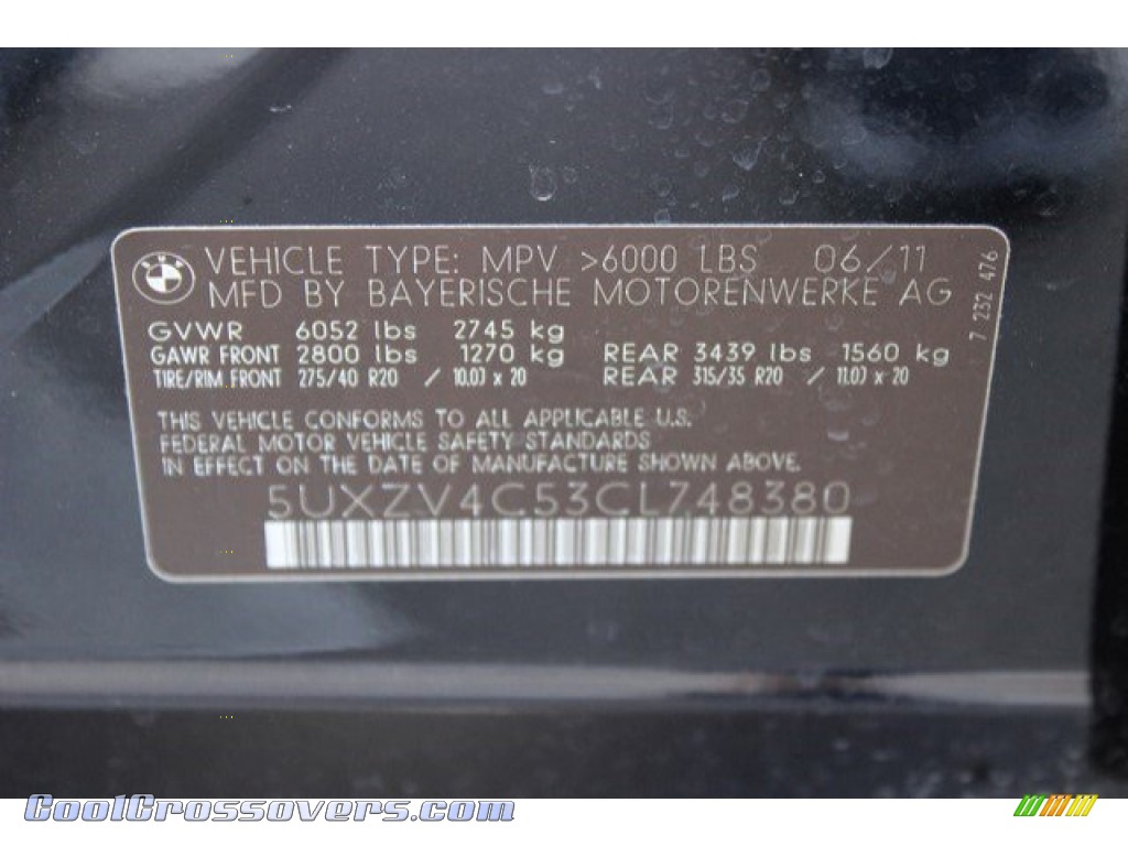 2012 X5 xDrive35i Premium - Deep Sea Blue Metallic / Black photo #55
