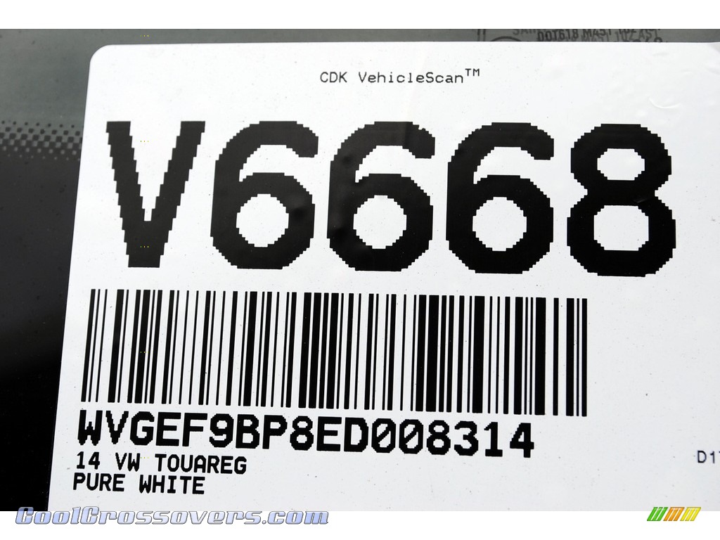 2014 Touareg V6 Sport 4Motion - Pure White / Black Anthracite photo #20