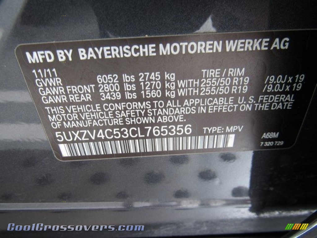 2012 X5 xDrive35i Premium - Platinum Gray Metallic / Black photo #37