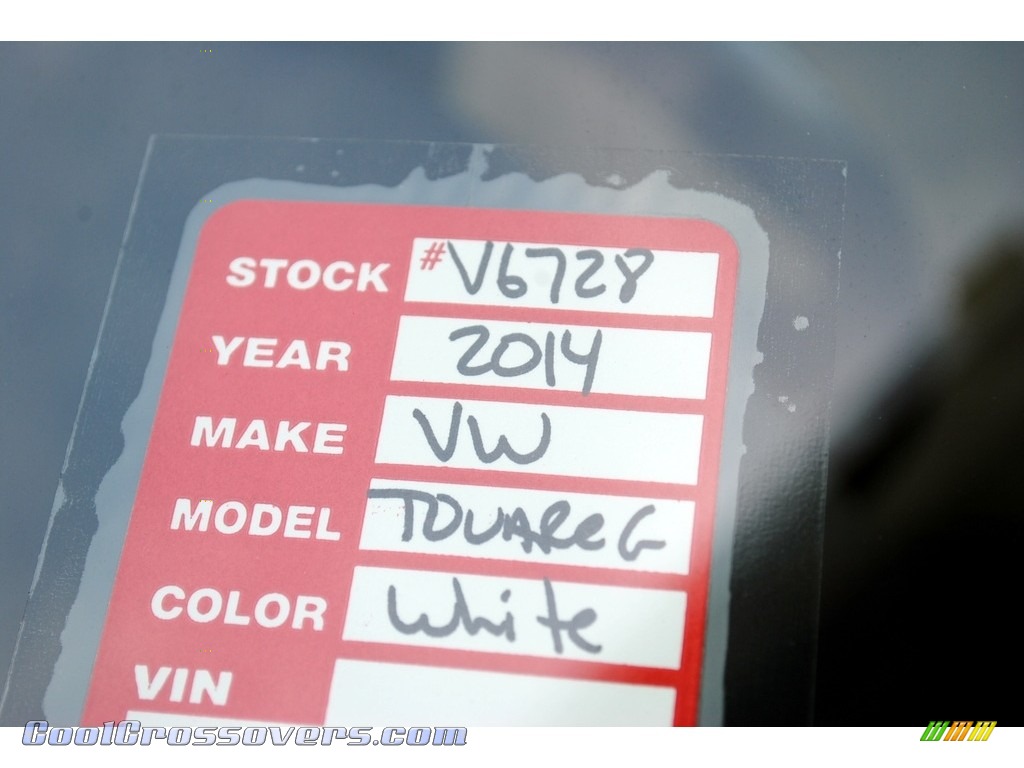 2014 Touareg V6 Sport 4Motion - Pure White / Cornsilk Beige photo #20