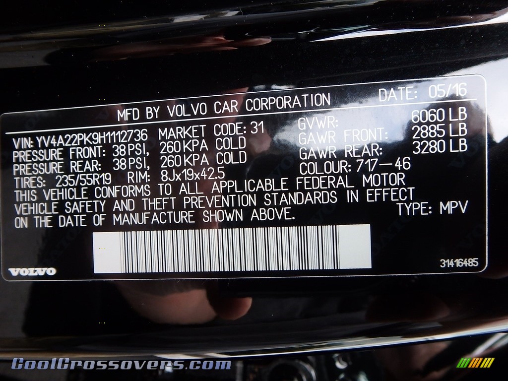 2017 XC90 T6 AWD - Onyx Black Metallic / Charcoal photo #23