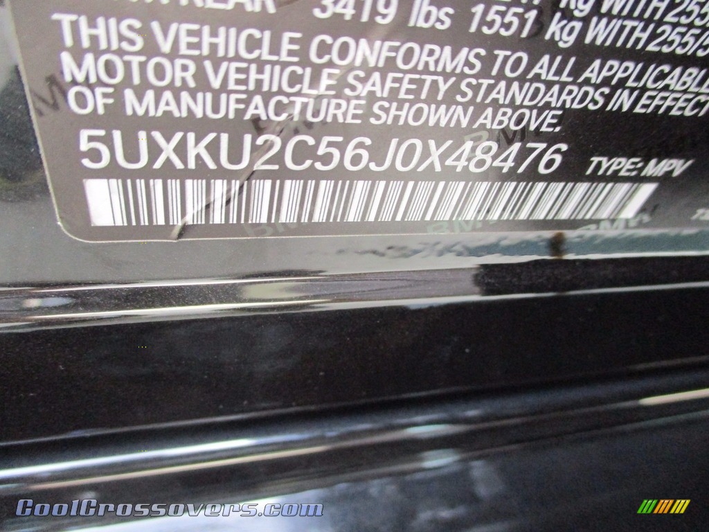 2018 X6 xDrive35i - Black Sapphire Metallic / Black photo #20