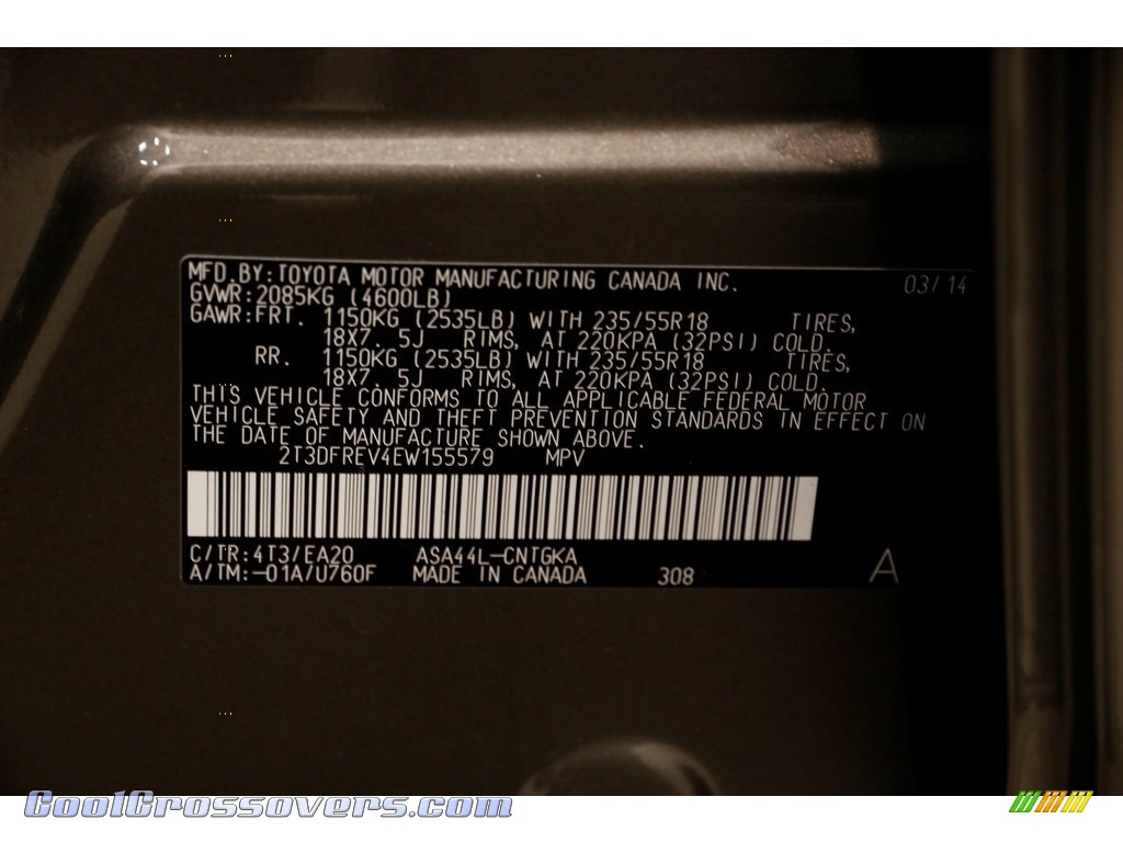 2014 RAV4 Limited AWD - Pyrite Mica / Black photo #18