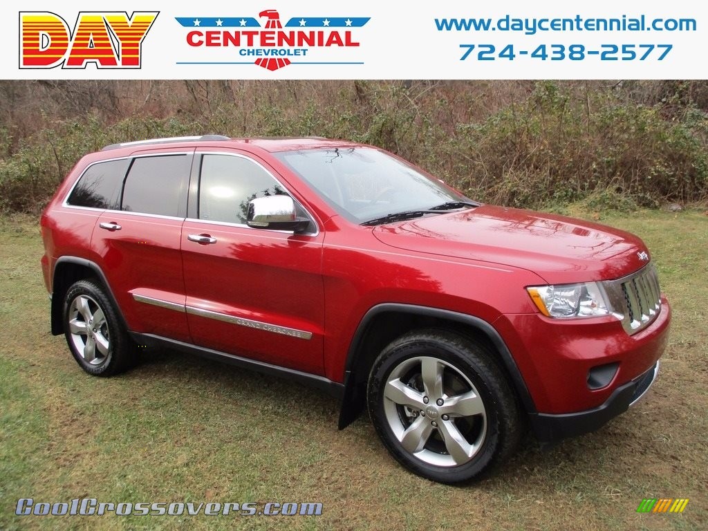 Inferno Red Crystal Pearl / Dark Frost Beige/Light Frost Beige Jeep Grand Cherokee Overland 4x4