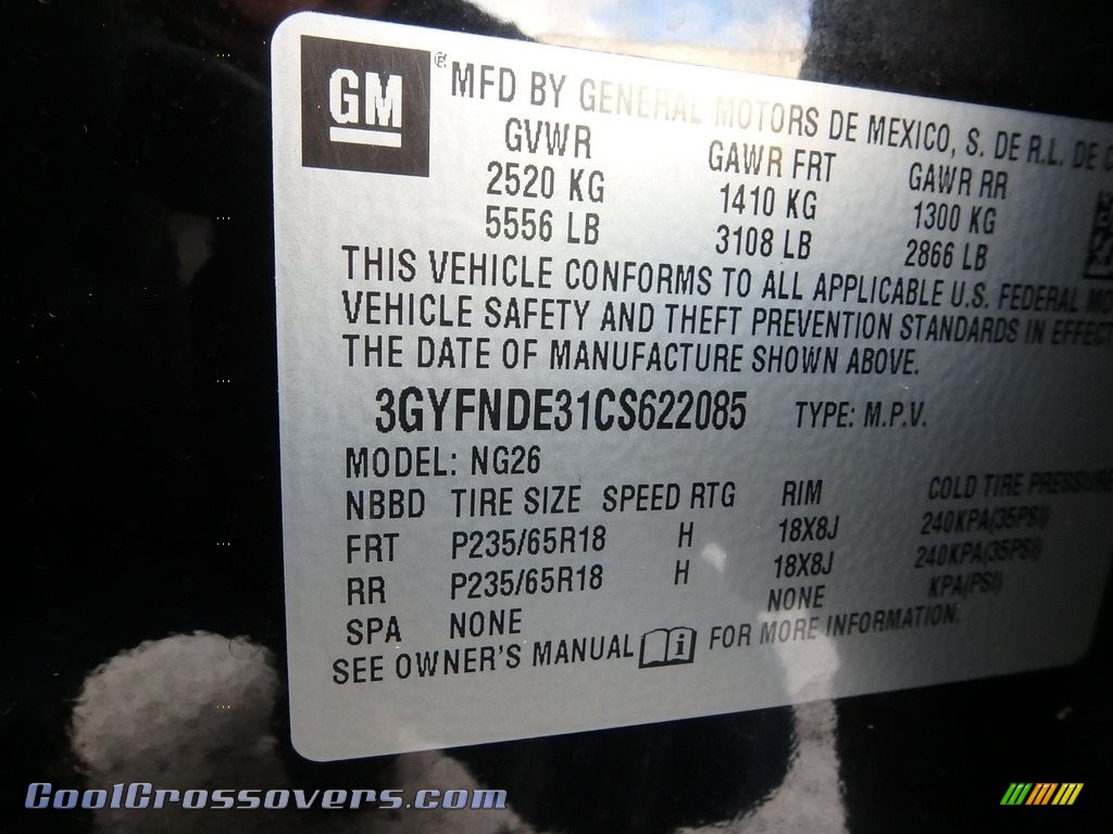 2012 SRX Luxury AWD - Black Raven / Titanium/Ebony photo #14