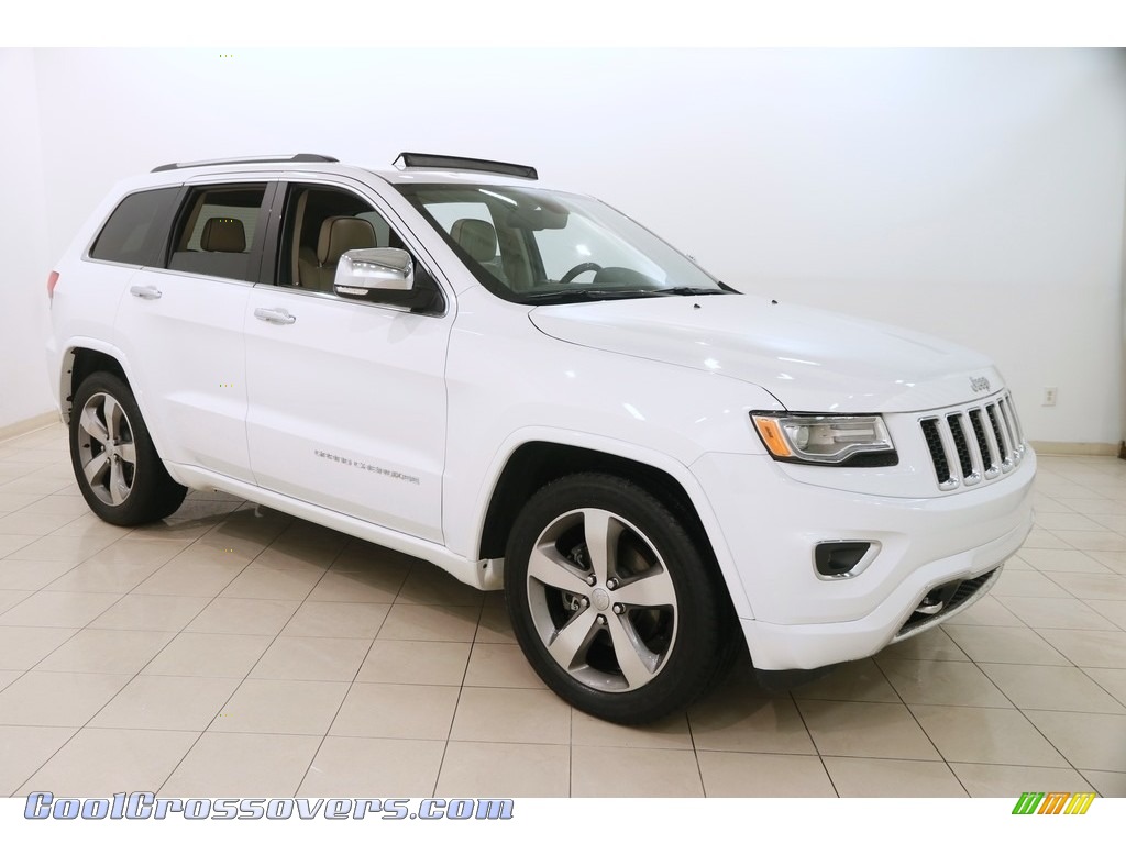 Bright White / Brown/Light Frost Beige Jeep Grand Cherokee Overland 4x4