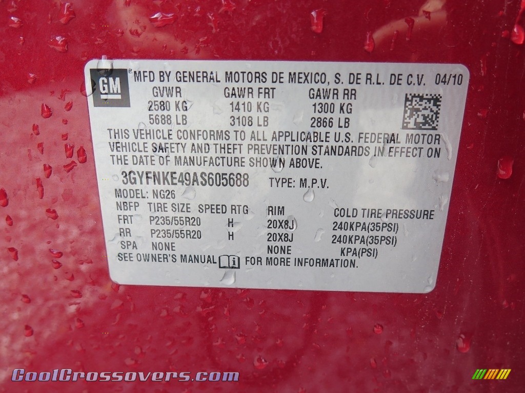 2010 SRX 4 V6 Turbo AWD - Crystal Red Tintcoat / Shale/Brownstone photo #26