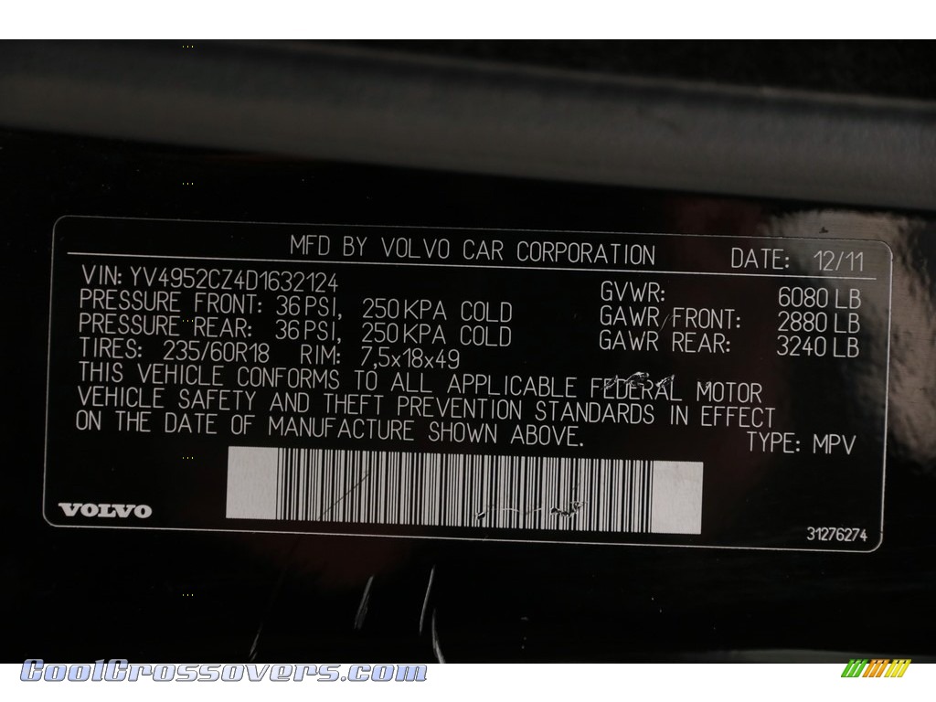2013 XC90 3.2 AWD - Black Stone / Off Black photo #19