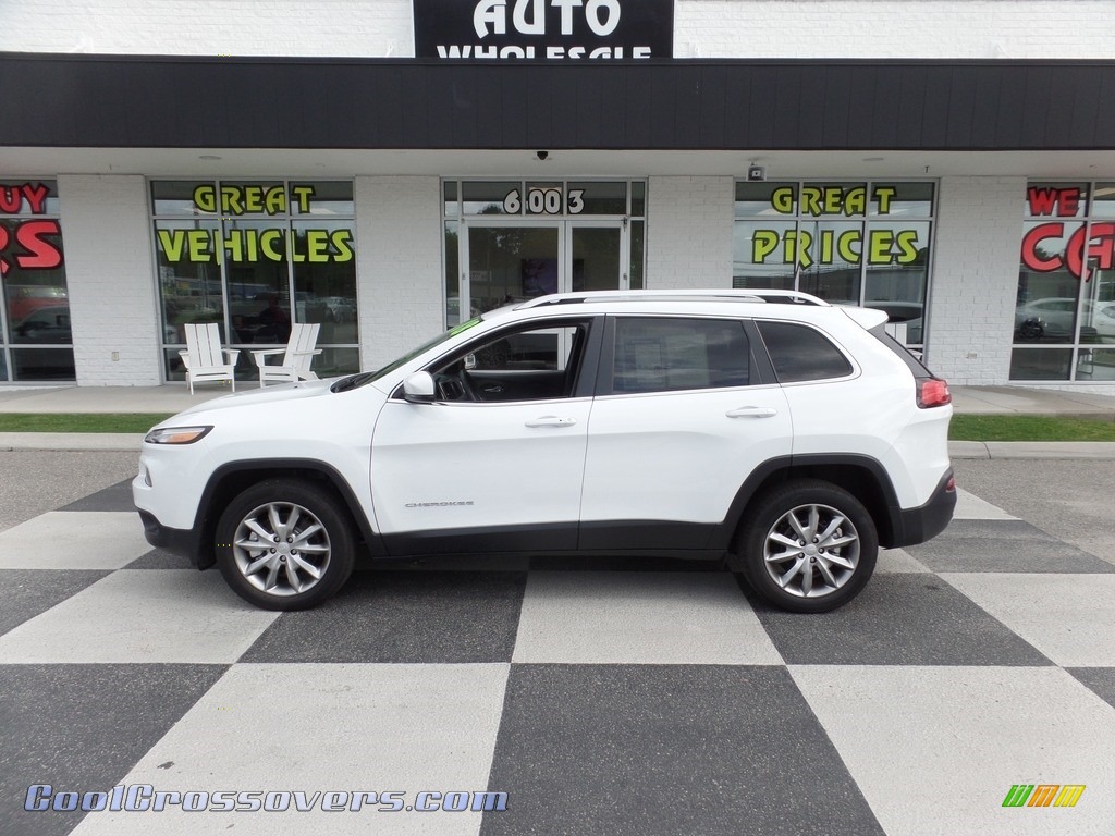 Bright White / Black Jeep Cherokee Limited