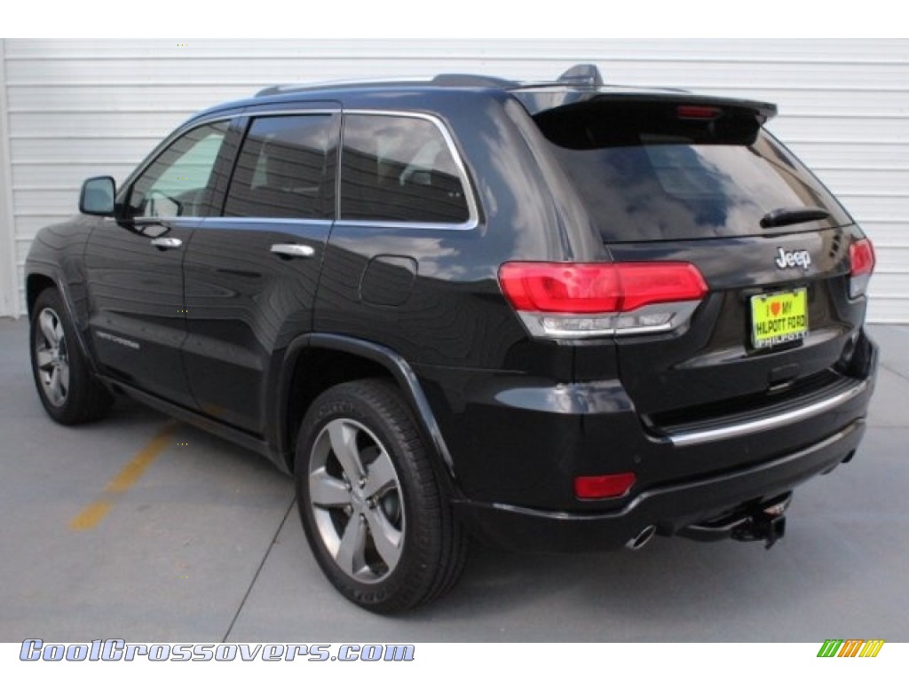 2014 Grand Cherokee Overland - Brilliant Black Crystal Pearl / Overland Nepal Jeep Brown Light Frost photo #8