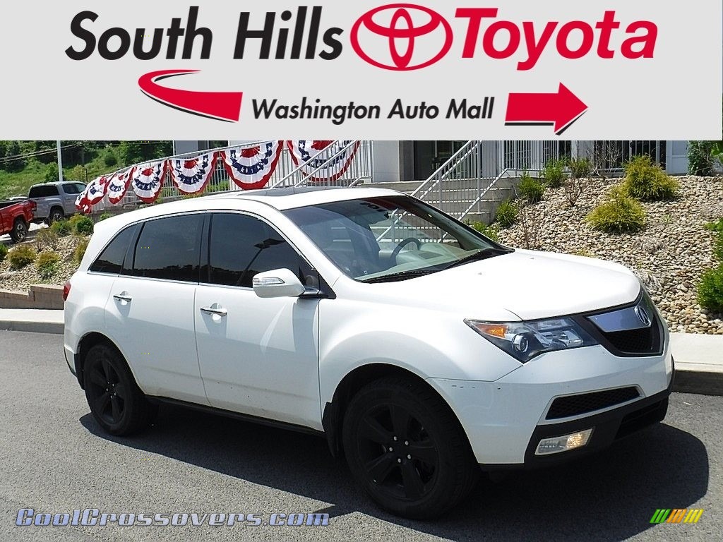 Aspen White Pearl / Taupe Gray Acura MDX Technology