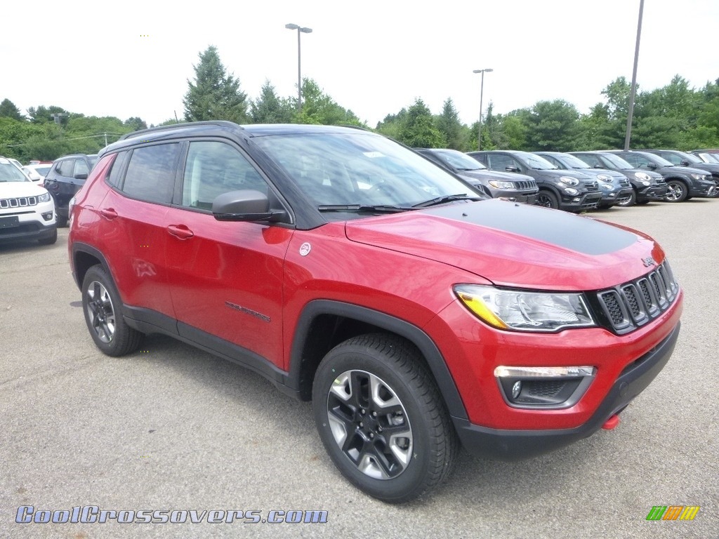 2018 Compass Trailhawk 4x4 - Redline Pearl / Black/Ruby Red photo #7