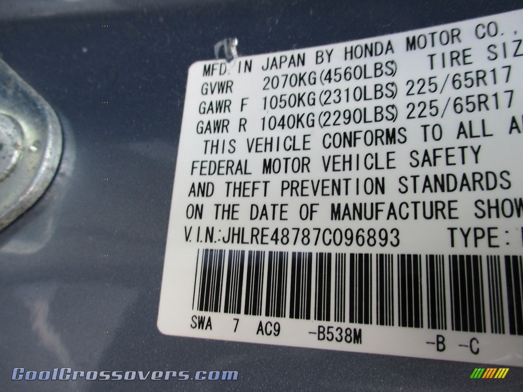 2007 CR-V EX-L 4WD - Glacier Blue Metallic / Gray photo #19