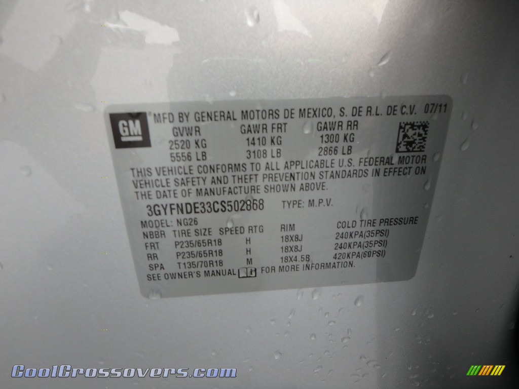 2012 SRX Luxury AWD - Radiant Silver Metallic / Ebony/Ebony photo #21