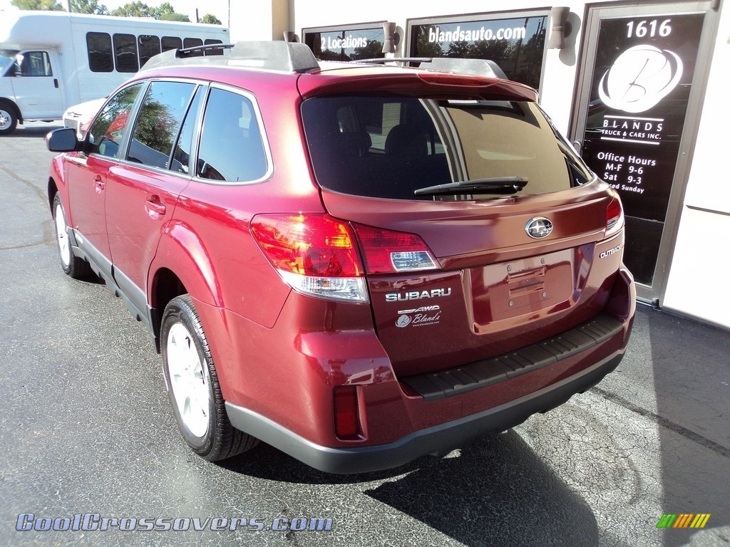 2011 Outback 2.5i Premium Wagon - Ruby Red Pearl / Warm Ivory photo #3