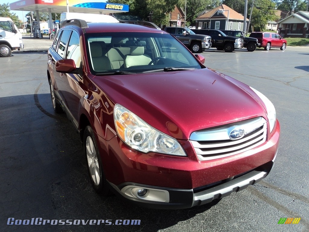 2011 Outback 2.5i Premium Wagon - Ruby Red Pearl / Warm Ivory photo #5