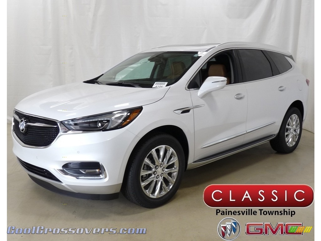 White Frost Tricoat / Brandy Buick Enclave Premium AWD