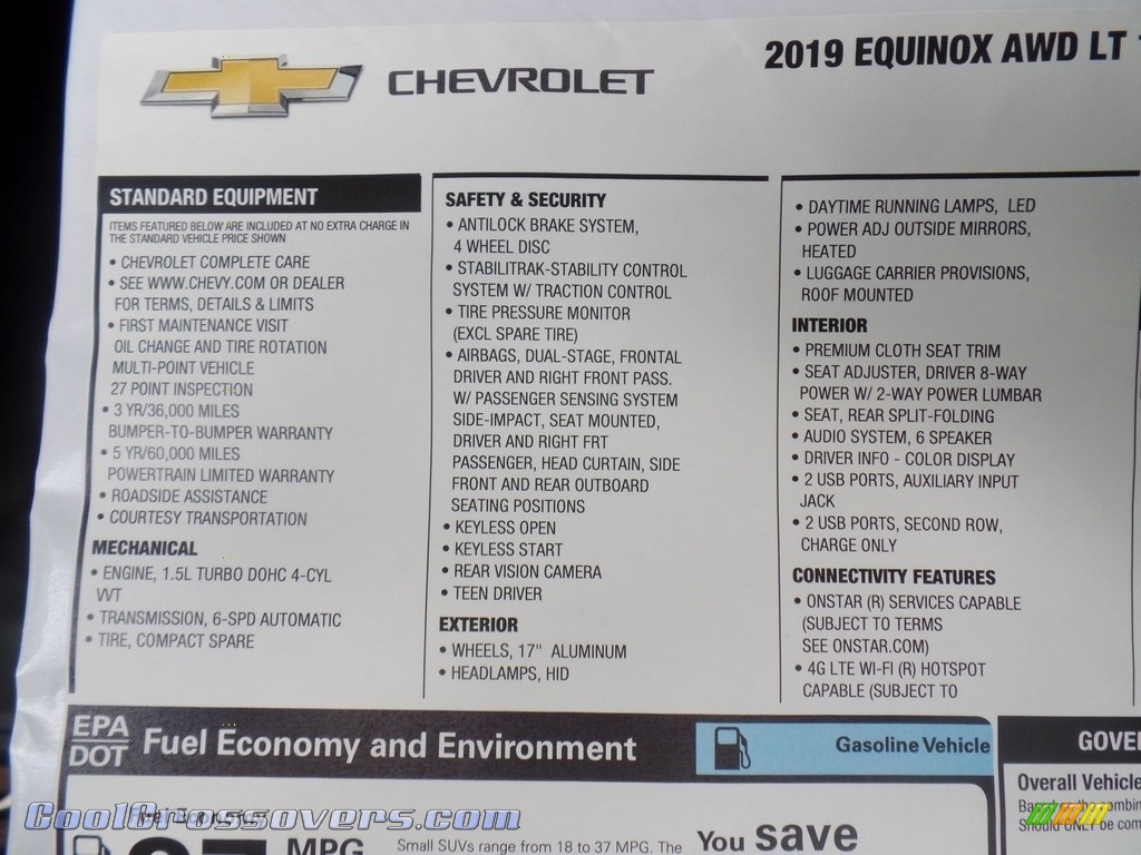 2019 Equinox LT AWD - Sandy Ridge Metallic / Jet Black photo #52