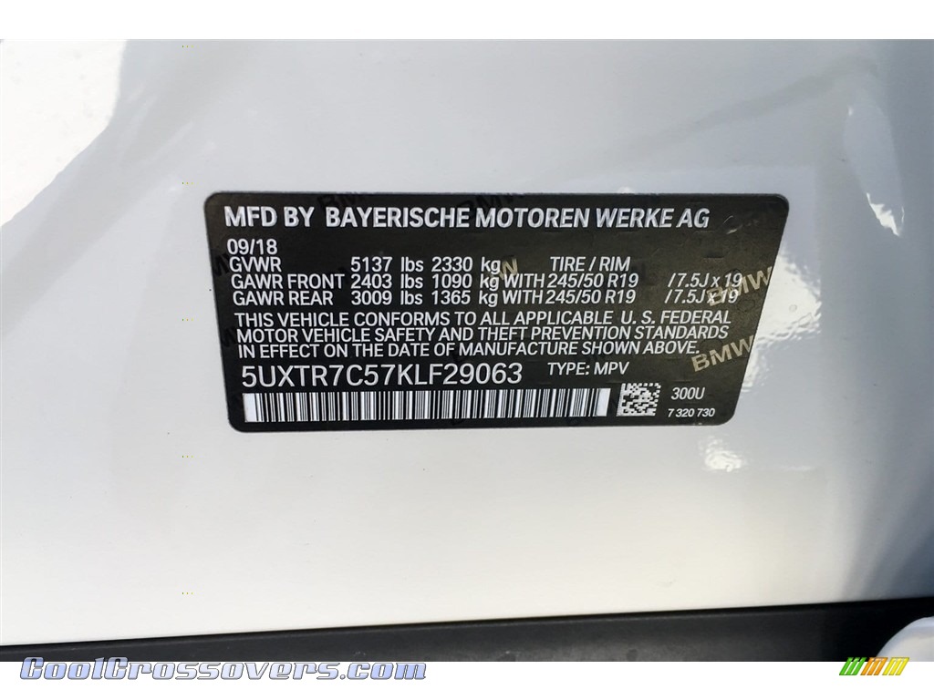 2019 X3 sDrive30i - Alpine White / Black photo #11