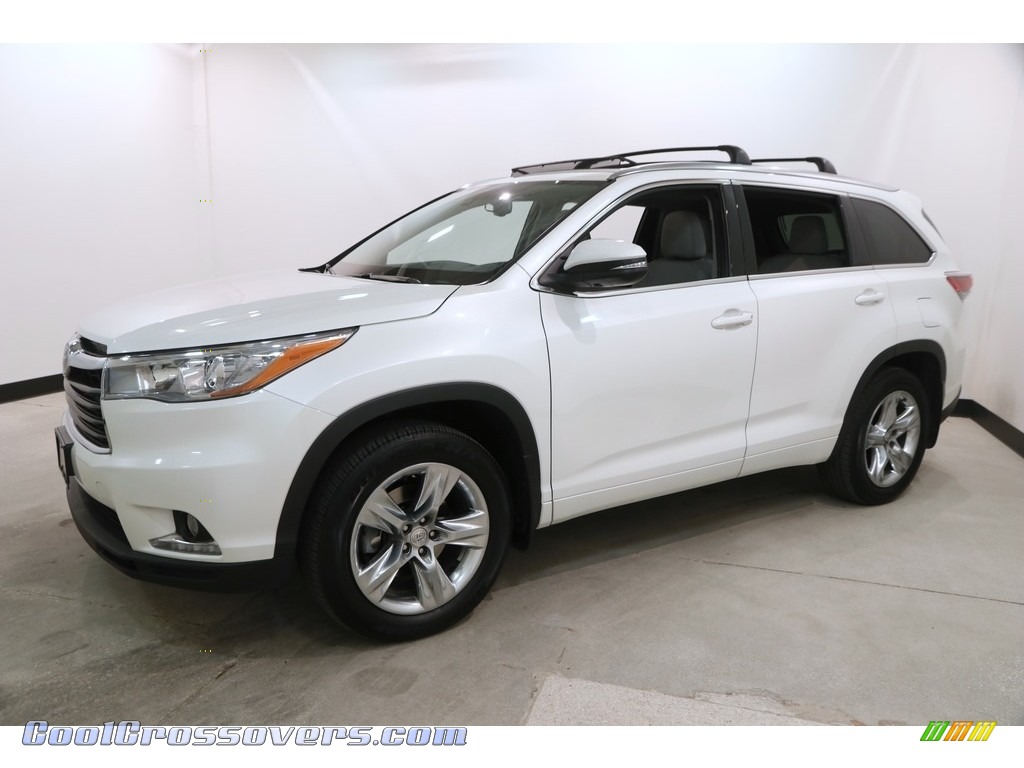2015 Highlander Limited AWD - Blizzard Pearl White / Ash photo #3