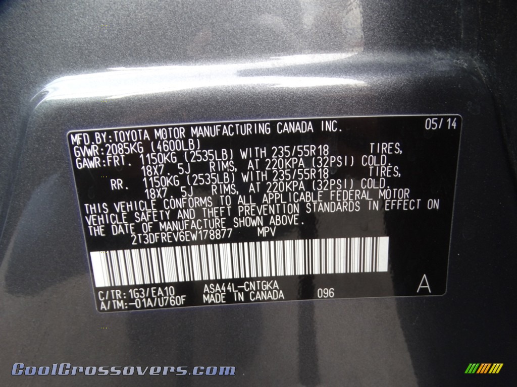 2014 RAV4 Limited AWD - Magnetic Gray Metallic / Black photo #35