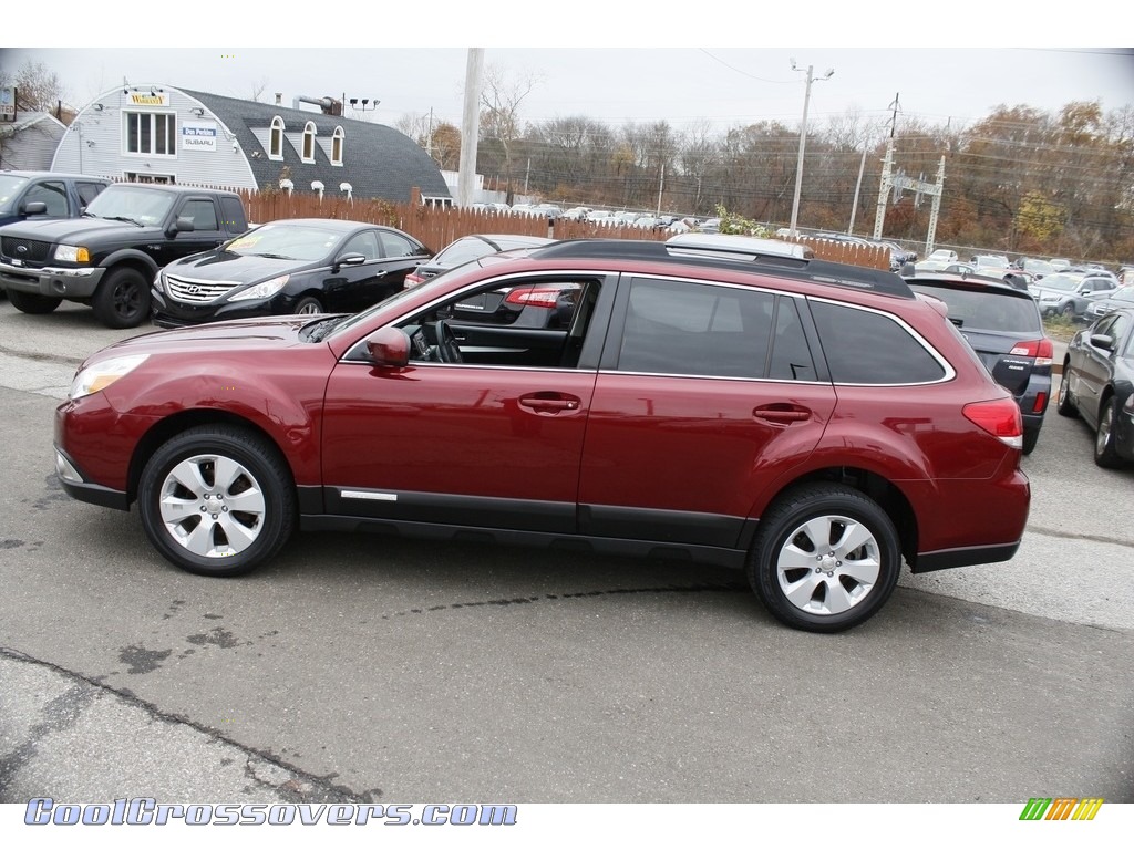 2012 Outback 2.5i Premium - Ruby Red Pearl / Off Black photo #11