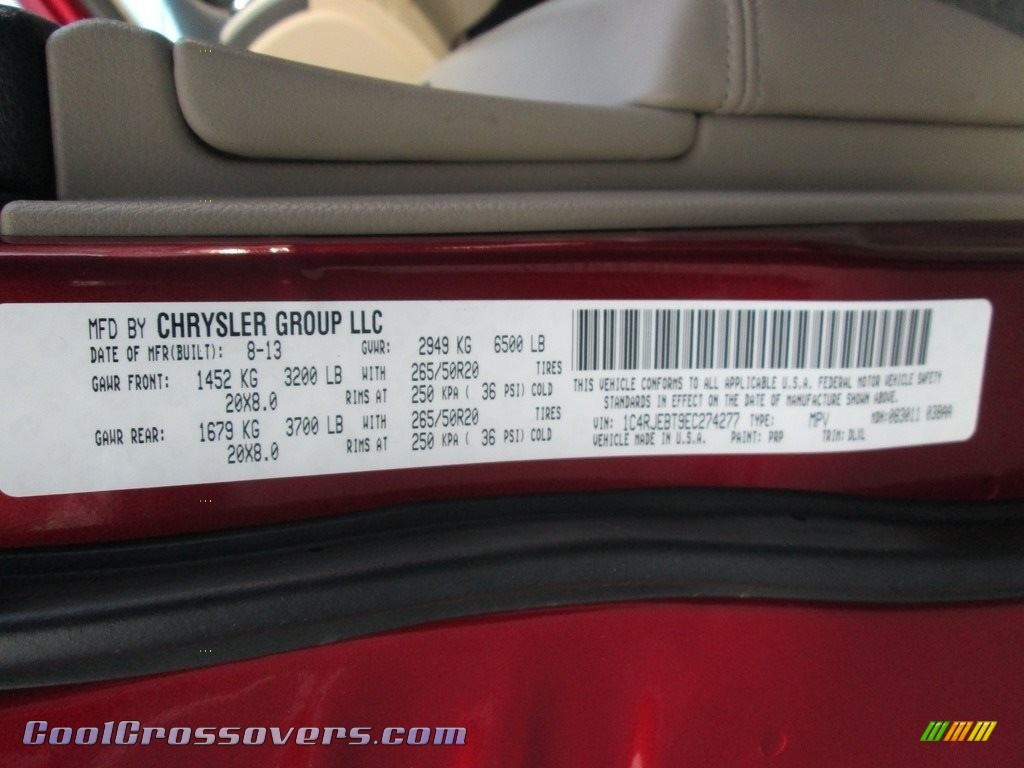 2014 Grand Cherokee Limited - Deep Cherry Red Crystal Pearl / New Zealand Black/Light Frost photo #29