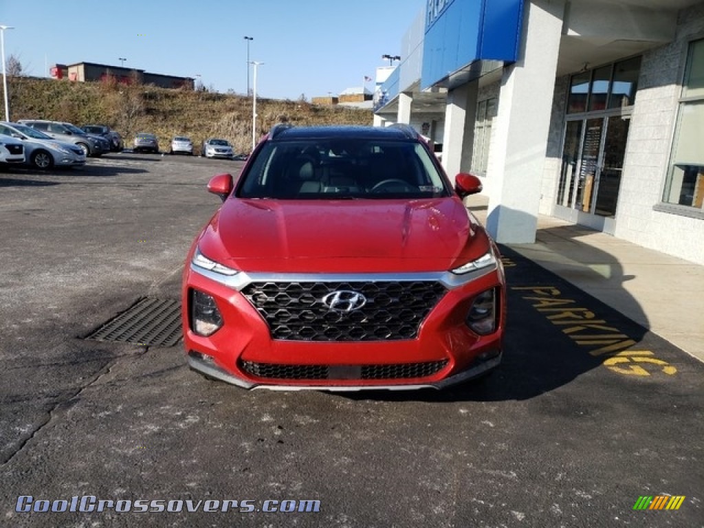 2019 Santa Fe Ultimate AWD - Scarlet Red / Black photo #2
