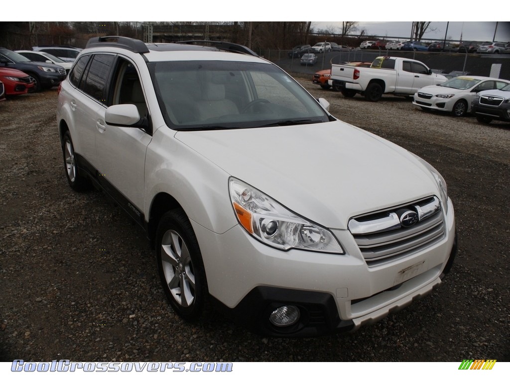 2013 Outback 2.5i Limited - Satin White Pearl / Warm Ivory Leather photo #1