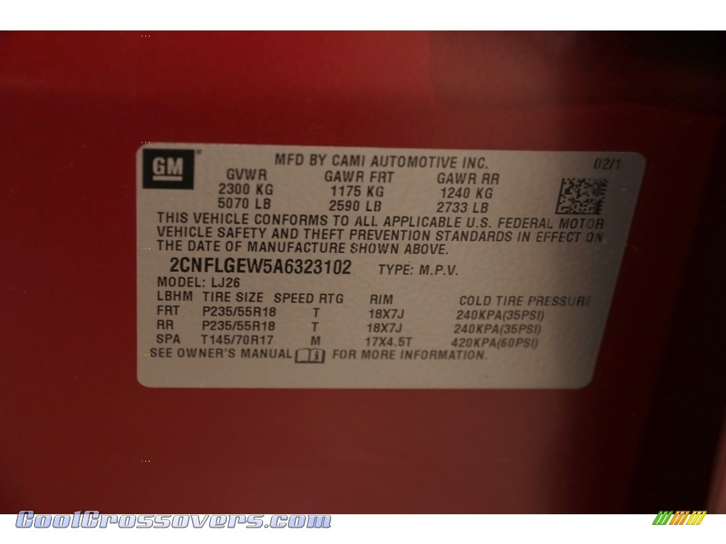 2010 Equinox LTZ AWD - Cardinal Red Metallic / Jet Black/Light Titanium photo #19