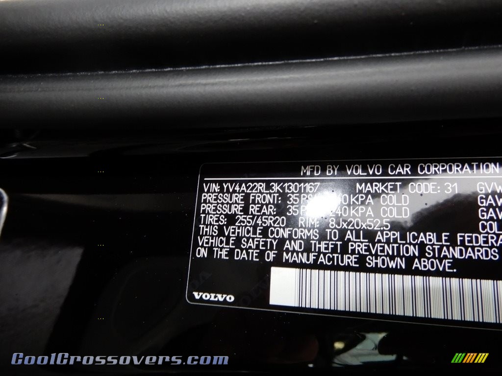 2019 XC60 T6 AWD Inscription - Onyx Black Metallic / Blonde photo #11
