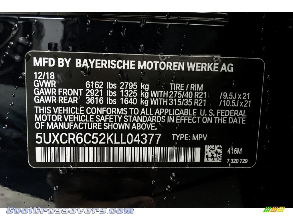 2019 X5 xDrive40i - Carbon Black Metallic / Black photo #11