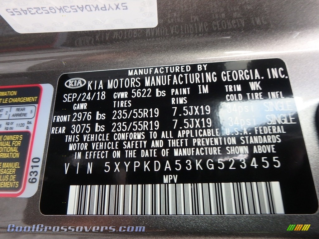 2019 Sorento SX AWD - Titanium Silver / Satin Black photo #16