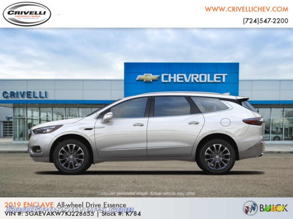 2019 Enclave Essence AWD - White Frost Tricoat / Brandy photo #2