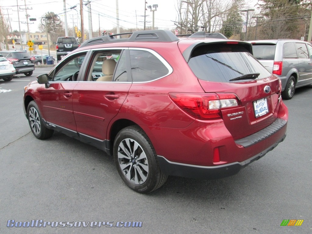 2017 Outback 2.5i Limited - Venetian Red Pearl / Warm Ivory photo #8