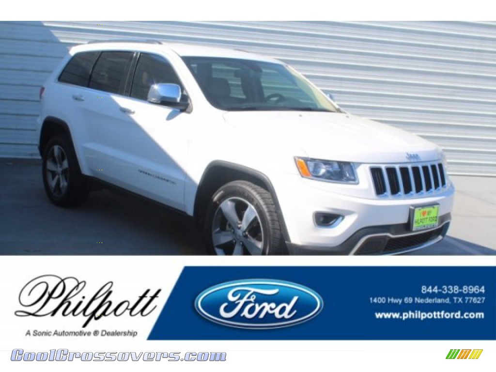 Bright White / Black/Light Frost Beige Jeep Grand Cherokee Limited