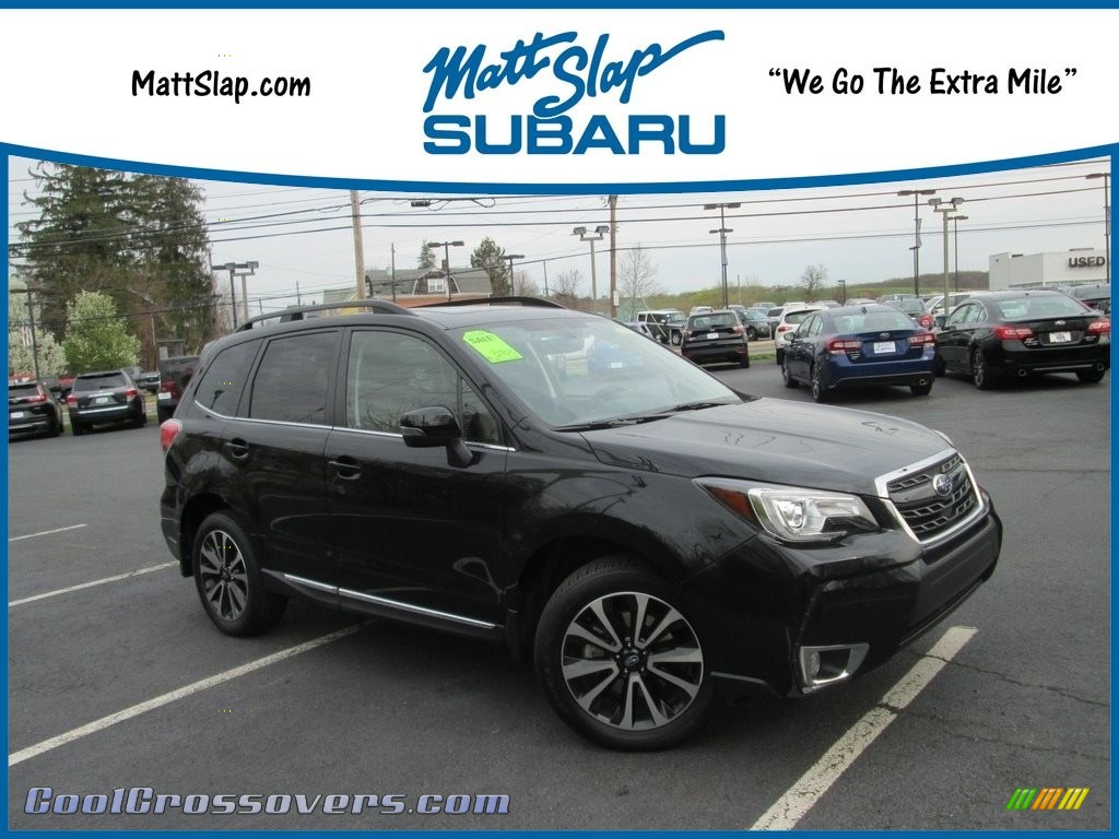 2018 Forester 2.0XT Touring - Crystal Black Silica / Brown photo #1