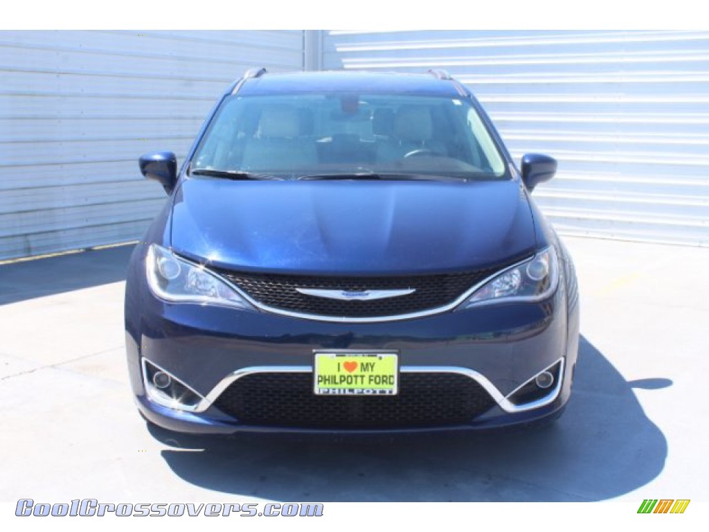 2018 Pacifica Touring L - Jazz Blue Pearl / Cognac/Alloy/Toffee photo #3