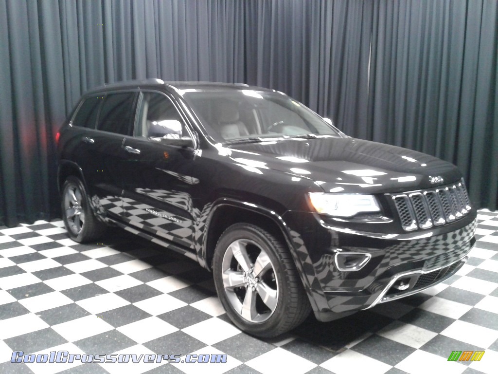 2015 Grand Cherokee Overland 4x4 - Brilliant Black Crystal Pearl / Brown/Light Frost Beige photo #4