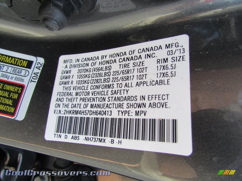 2013 CR-V EX AWD - Polished Metal Metallic / Gray photo #31