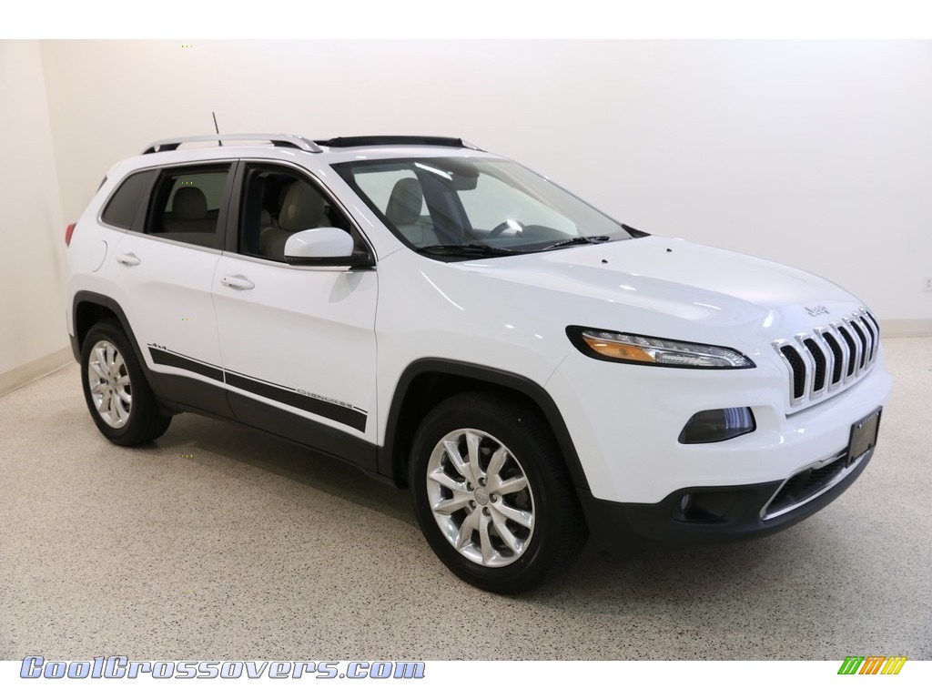 Bright White / Black/Light Frost Beige Jeep Cherokee Limited 4x4