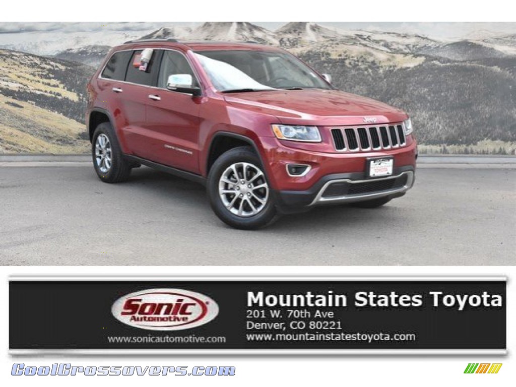 Deep Cherry Red Crystal Pearl / Black/Light Frost Beige Jeep Grand Cherokee Limited 4x4