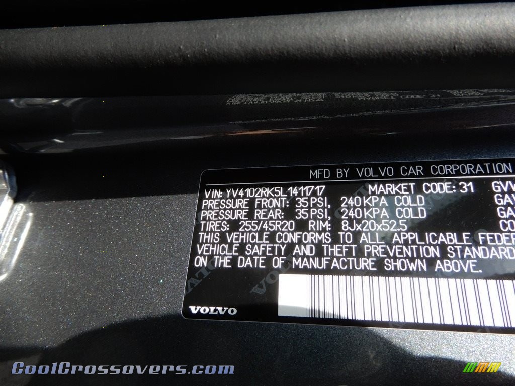 2020 XC60 T5 AWD Momentum - Osmium Grey Metallic / Maroon Brown photo #11