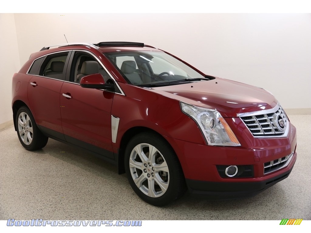 Crystal Red Tintcoat / Shale/Brownstone Cadillac SRX Performance AWD