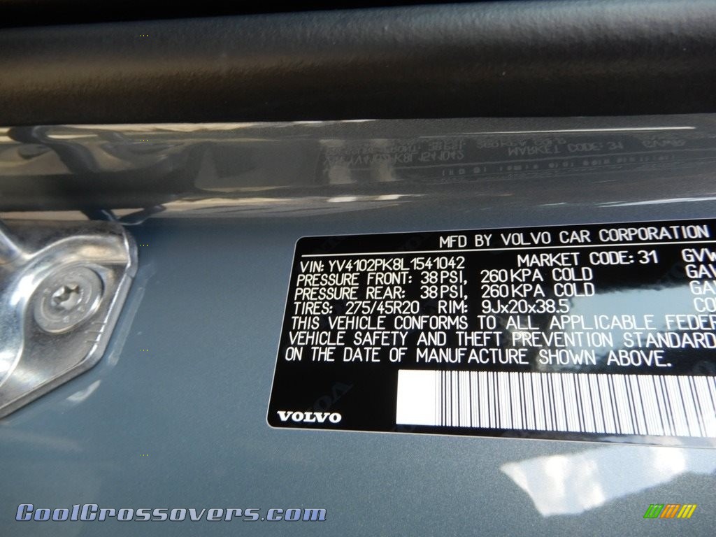 2020 XC90 T5 AWD Momentum - Thunder Gray Metallic / Charcoal photo #11