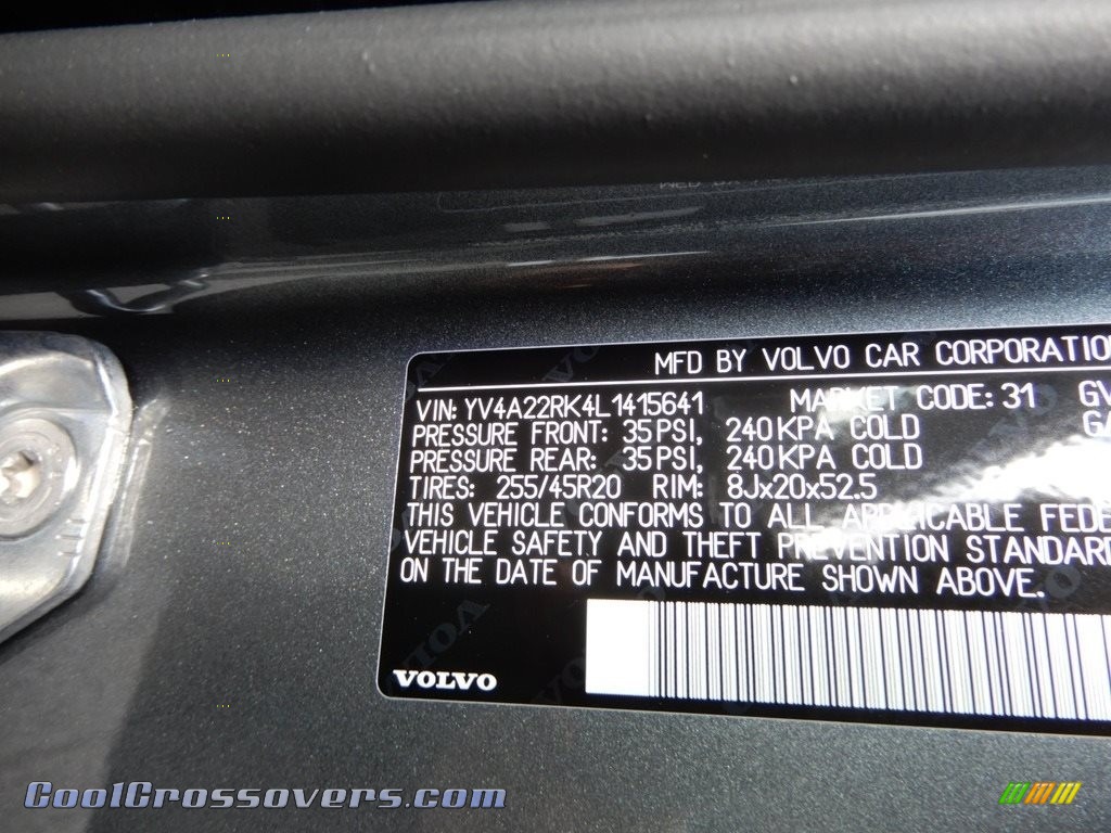 2020 XC60 T6 AWD Momentum - Osmium Grey Metallic / Maroon Brown photo #11