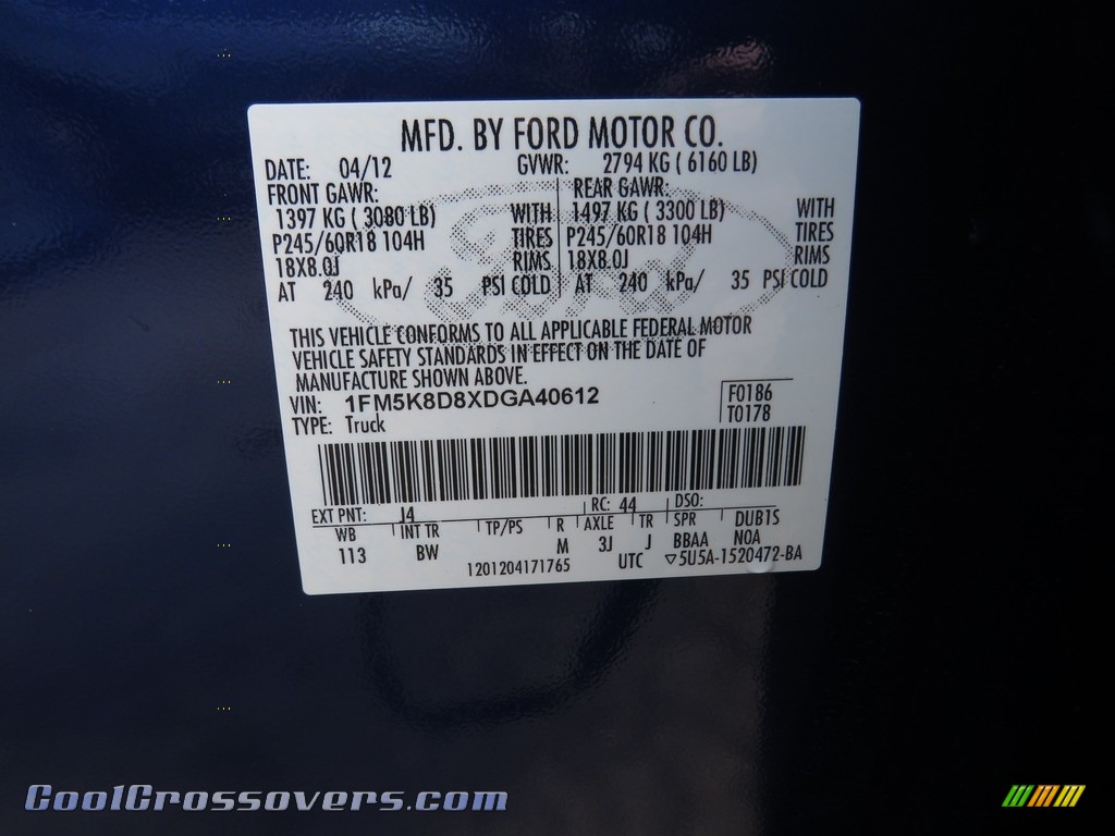 2013 Explorer XLT 4WD - Deep Impact Blue Metallic / Charcoal Black photo #41