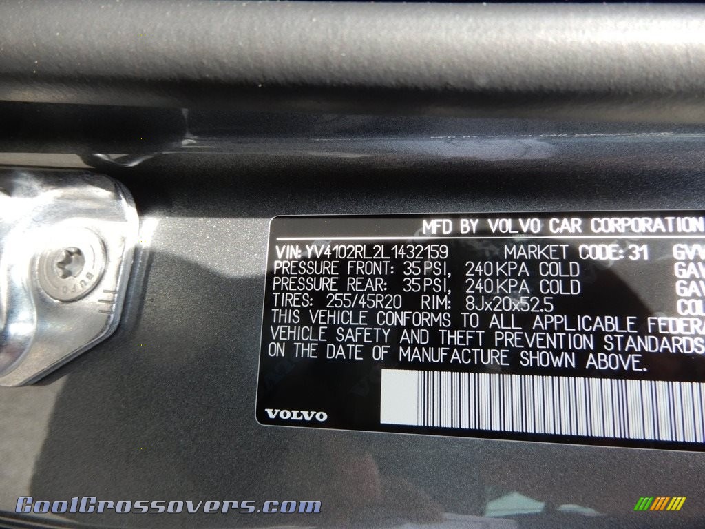2020 XC60 T5 AWD Inscription - Osmium Grey Metallic / Maroon Brown photo #11