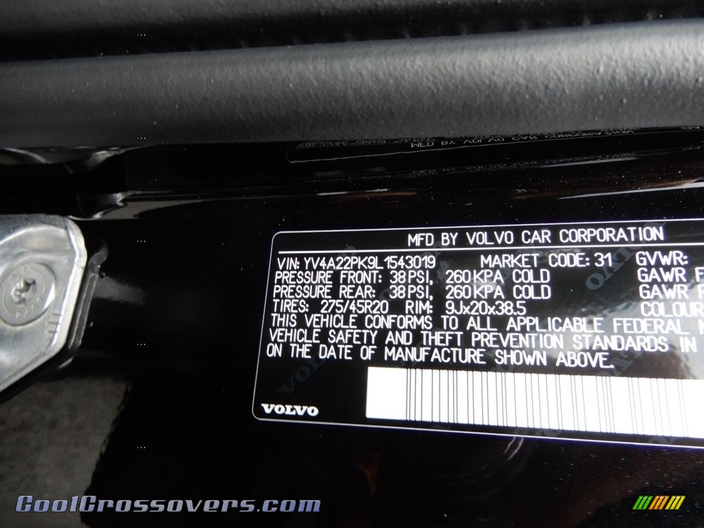 2020 XC90 T6 AWD Momentum - Onyx Black Metallic / Slate photo #11